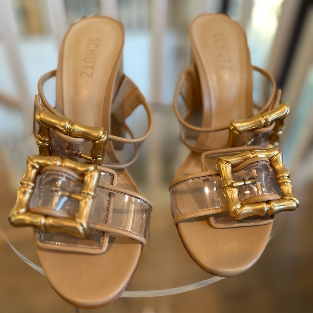 SCHUTZ Enola Leather & Patent Sandal